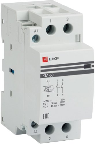 Контактор модульный EKF PROxima КМ 2п 2НО 50А 230В АС фото Контактор модульный EKF PROxima КМ 2п 2НО 50А 230В АС картинка